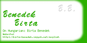 benedek birta business card